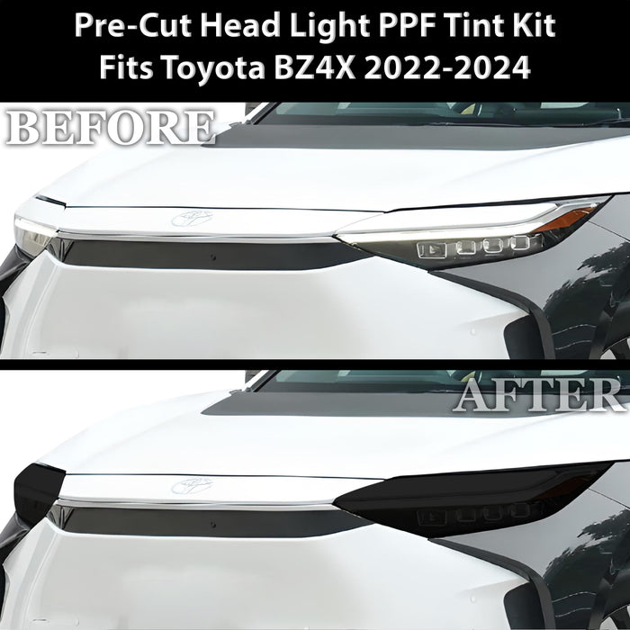 Full Headlight Taillight Precut Smoked PPF Tint Kit Film Overlay Fits Toyota BZ4X 2022 - 2025 - Bogar Tech Designs