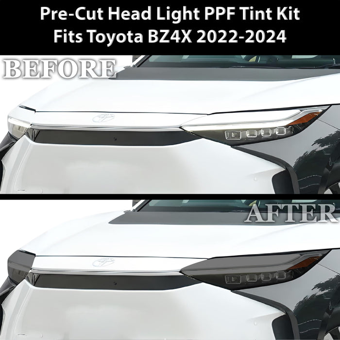 Full Headlight Taillight Precut Smoked PPF Tint Kit Film Overlay Fits Toyota BZ4X 2022 - 2025 - Bogar Tech Designs