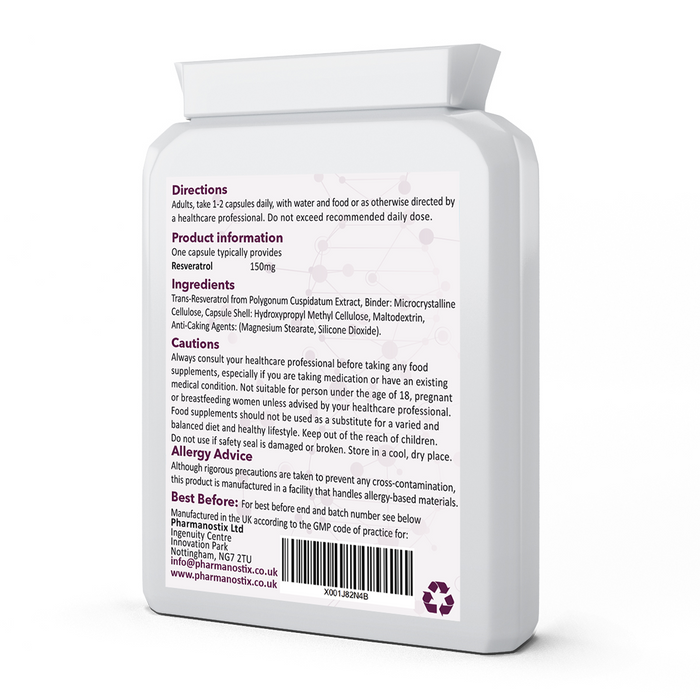 Trans Resveratrol Supplement 150mg - 90 Capsules