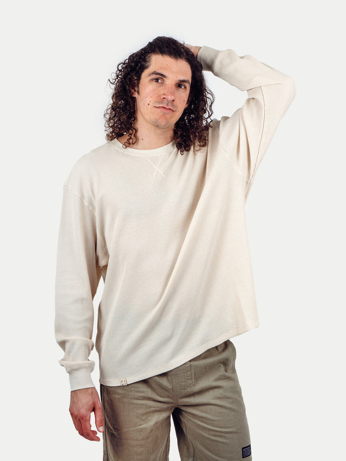 Unisex Organic Hemp Waffle L/S Tee | Birch-Image 1