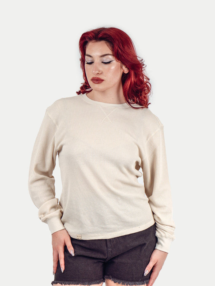 Unisex Organic Hemp Waffle L/S Tee | Birch-Image 3