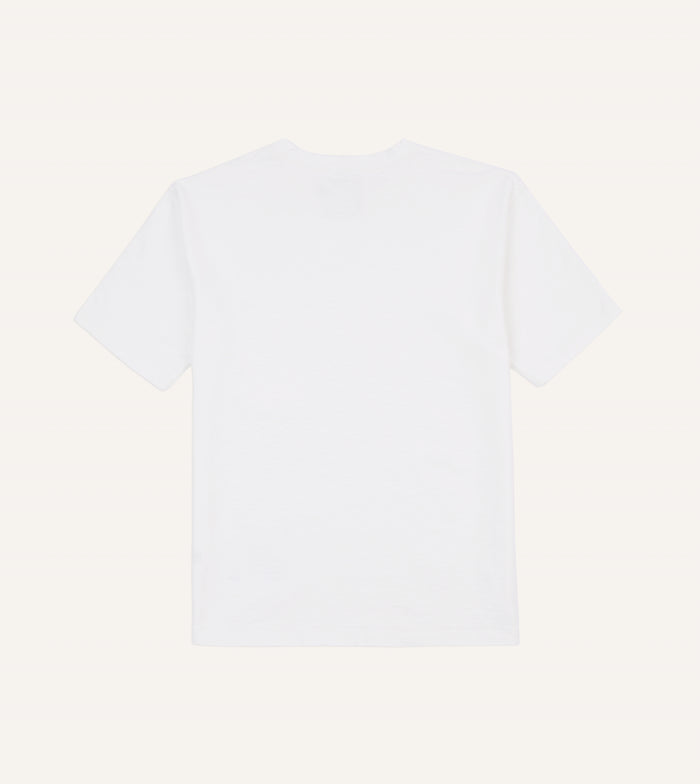 White Flamé Cotton Crew Neck Hiking T-Shirt