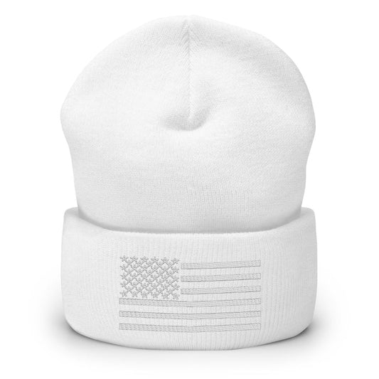 Whiteout American Flag Beanie