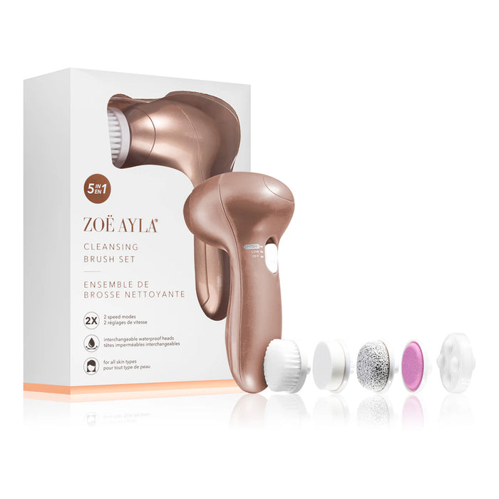 Zoe Ayla 5 In 1 Electric Facial Cleansing Brush Set