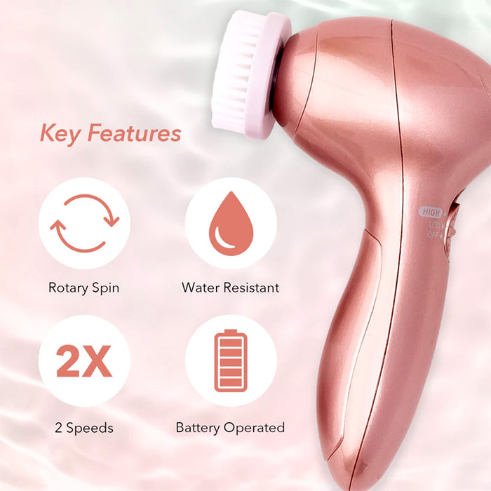Zoe Ayla 5 In 1 Electric Facial Cleansing Brush Set