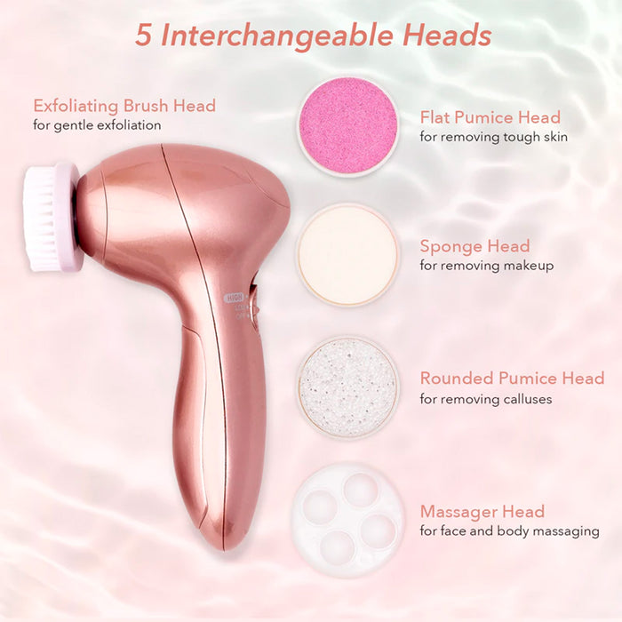 Zoe Ayla 5 In 1 Electric Facial Cleansing Brush Set